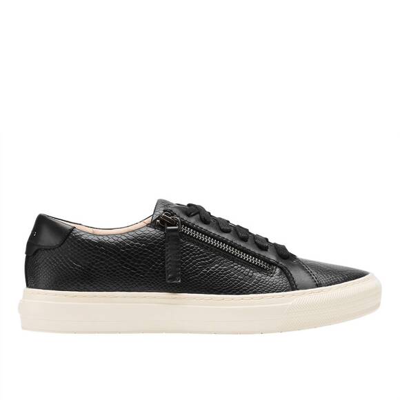 NEW FRANKIE4 women's billie zip sneaker in black reptile
